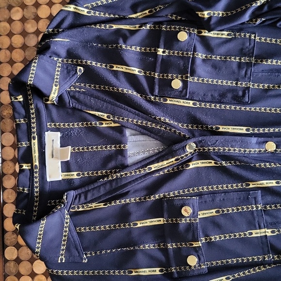 Michael Korrs Navy belted dress🪴* - Picture 4 of 6